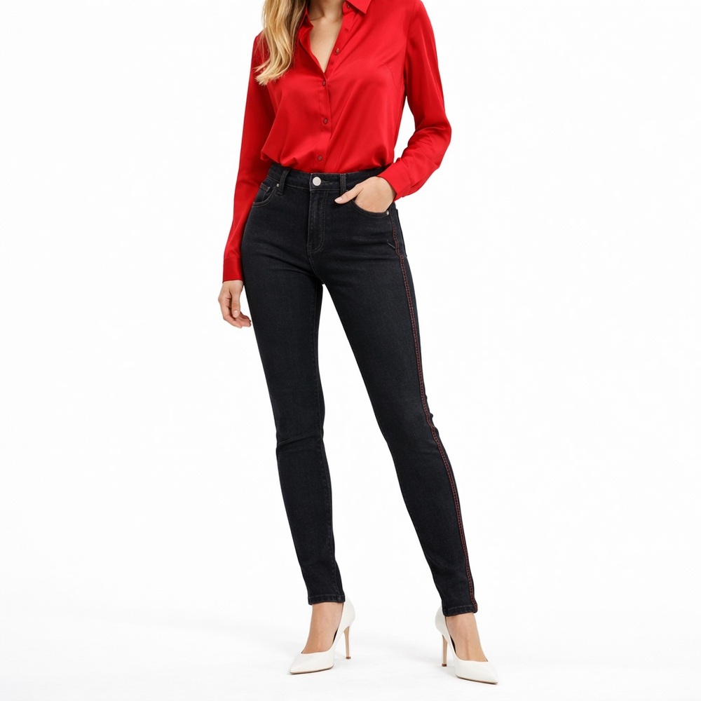 Emporio Armani Push Up Black Skinny Jeans – Size 27 | Stretch Denim